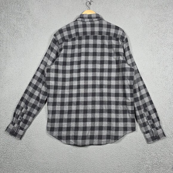 American Eagle Flannel Shirt Mens Size Large nGray Black Plaid Brushed Rugged NW - Picture 5 of 11